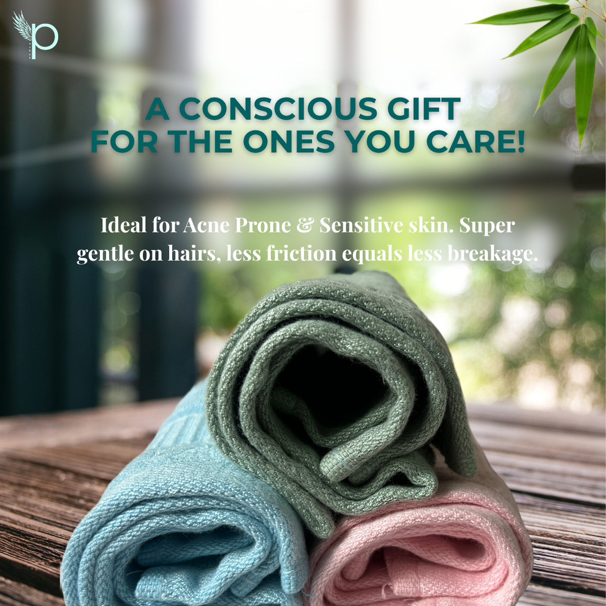 100% Bamboo Face Towel – Set of 3 (Pink, Blue & Sea Green) | Ultra-Soft, Hypoallergenic, Sweat-Absorbing, Skin-Friendly Towels for Gym, Travel, Skincare | 30x30 cm – Pushya