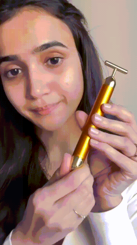 24K Gold Energy Beauty Bar Electric Facial Massage Roller