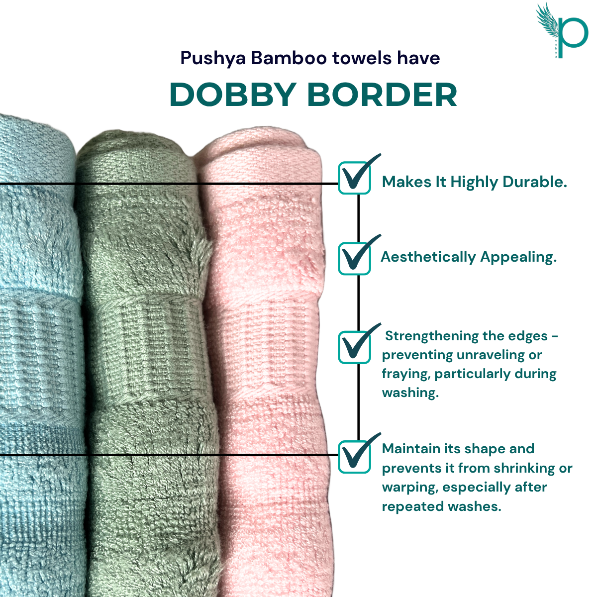 100% Bamboo Face Towel – Set of 3 (Pink, Blue & Sea Green) | Ultra-Soft, Hypoallergenic, Sweat-Absorbing, Skin-Friendly Towels for Gym, Travel, Skincare | 30x30 cm – Pushya