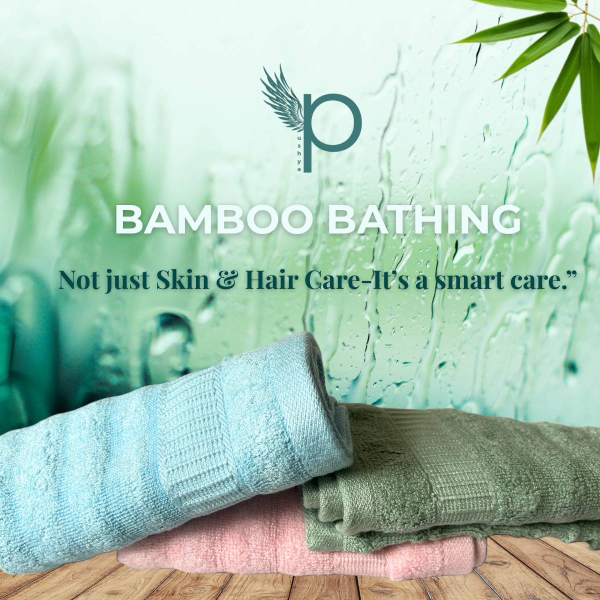 100% Bamboo Face Towel – Set of 3 (Pink, Blue & Sea Green) | Ultra-Soft, Hypoallergenic, Sweat-Absorbing, Skin-Friendly Towels for Gym, Travel, Skincare | 30x30 cm – Pushya