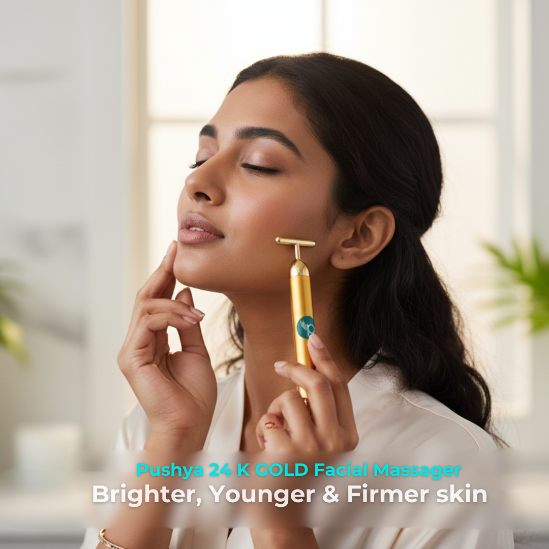 24K Gold Energy Beauty Bar Electric Facial Massage Roller