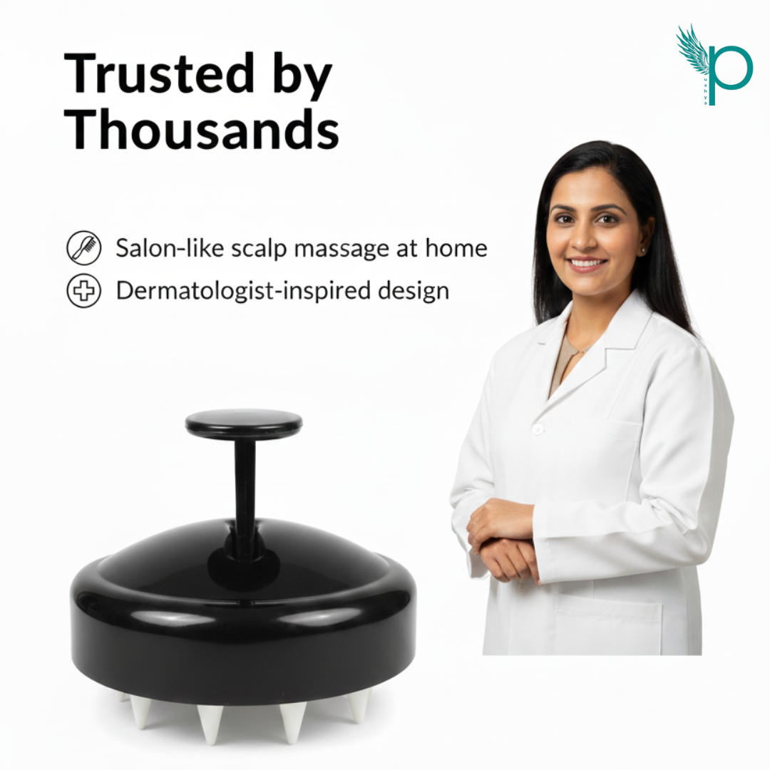 Pushya Silicone Scalp Massager |SET OF 2| – Deep Scalp Cleansing, Anti-Dandruff & Relaxing Head Massage Tool