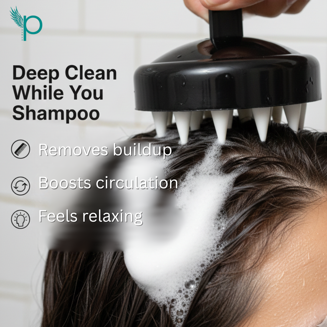 Pushya Silicone Scalp Massager |SET OF 2| – Deep Scalp Cleansing, Anti-Dandruff & Relaxing Head Massage Tool