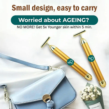 24K Gold Energy Beauty Bar Electric Facial Massage Roller