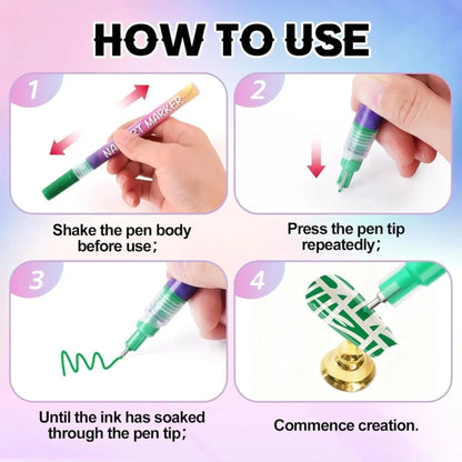 Nail Art Pens Set of 12 Colors