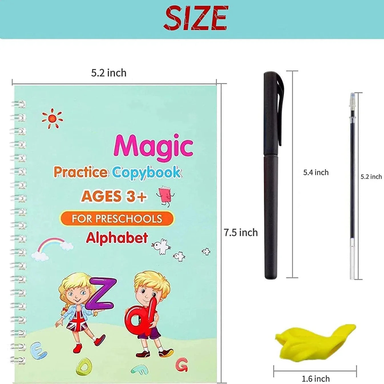Bundle of 4 Magic Copybooks+1 MagicPen+10 Refills for your kids