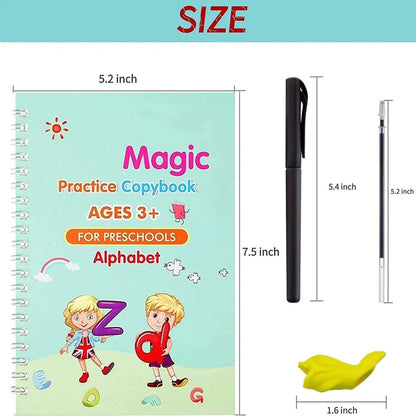 Bundle of 4 Magic Copybooks+1 MagicPen+10 Refills for your kids