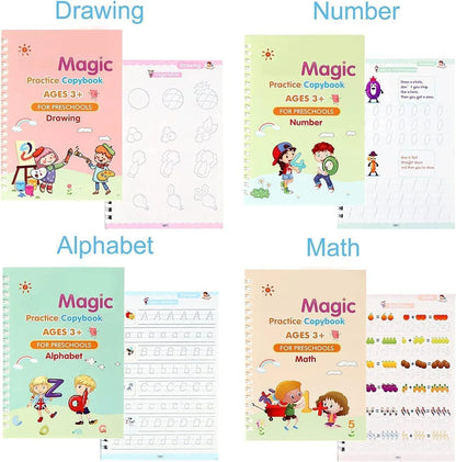Bundle of 4 Magic Copybooks+1 MagicPen+10 Refills for your kids