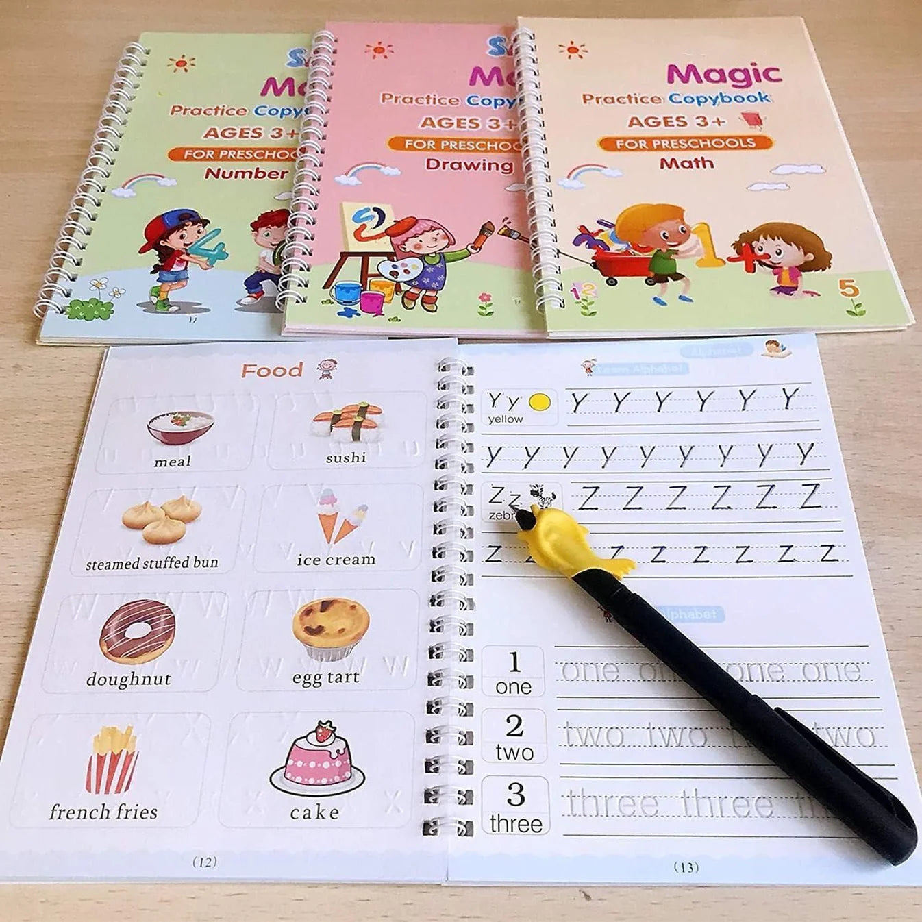 Bundle of 4 Magic Copybooks+1 MagicPen+10 Refills for your kids
