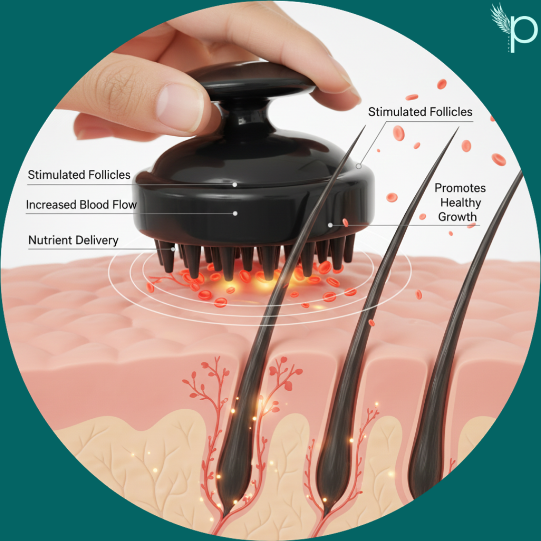 Pushya Silicone Scalp Massager |SET OF 2| – Deep Scalp Cleansing, Anti-Dandruff & Relaxing Head Massage Tool