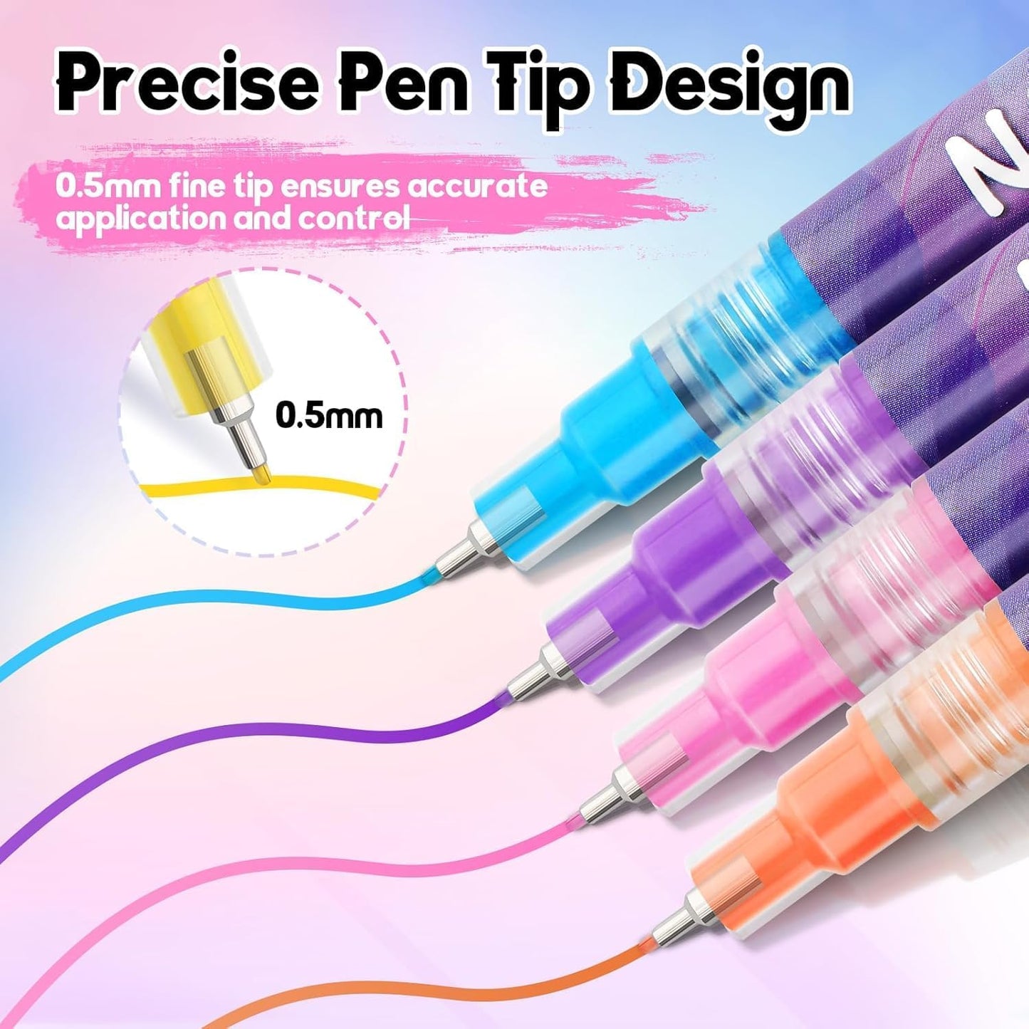 Nail Art Pens Set of 12 Colors