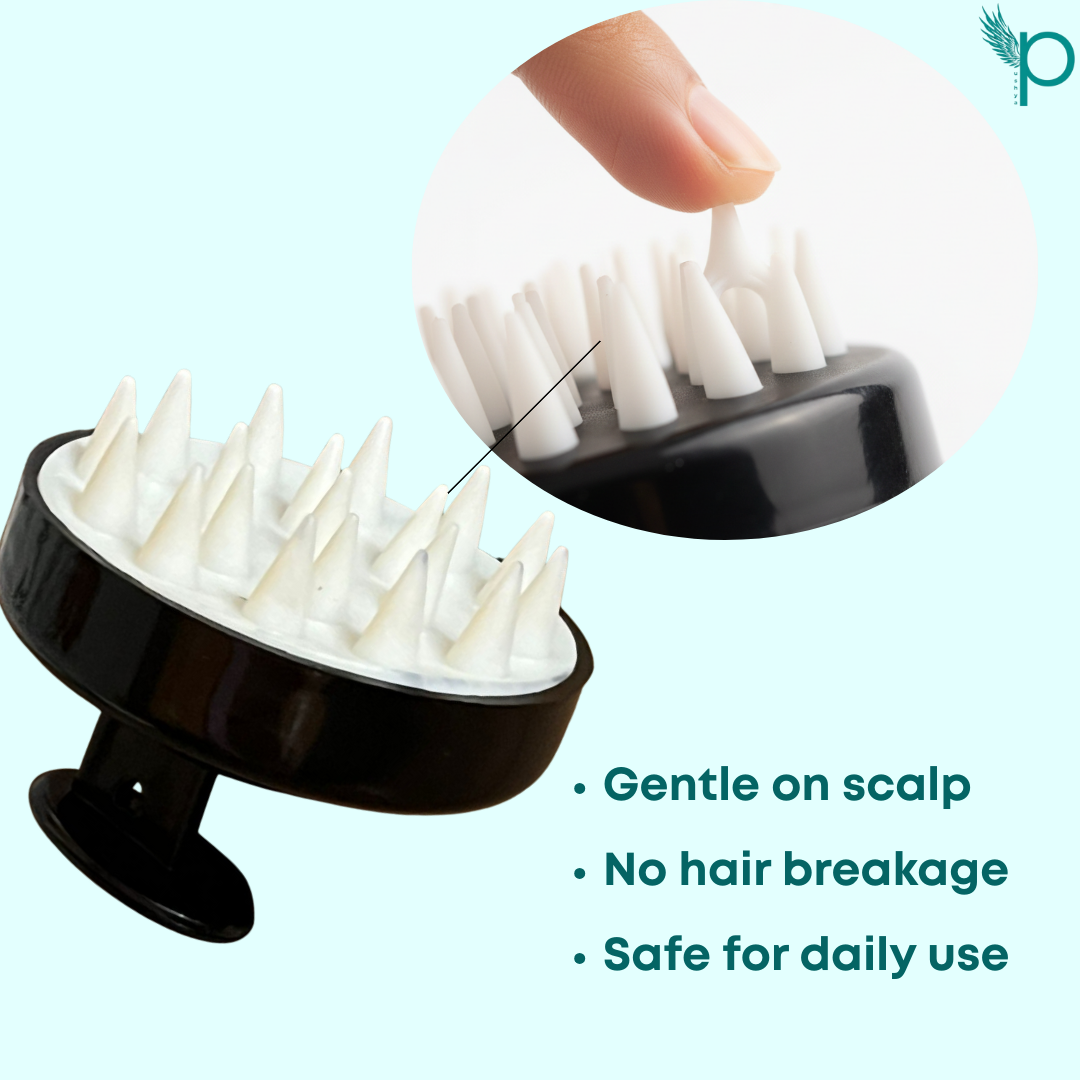 Pushya Silicone Scalp Massager |SET OF 2| – Deep Scalp Cleansing, Anti-Dandruff & Relaxing Head Massage Tool