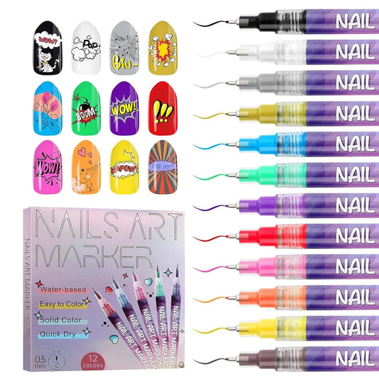 Nail Art Pens Set of 12 Colors