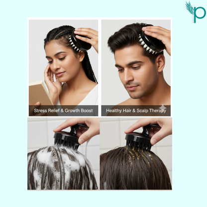 Pushya Silicone Scalp Massager |SET OF 2| – Deep Scalp Cleansing, Anti-Dandruff & Relaxing Head Massage Tool