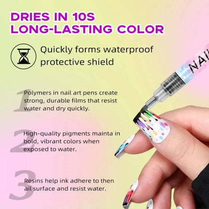 Nail Art Pens Set of 12 Colors