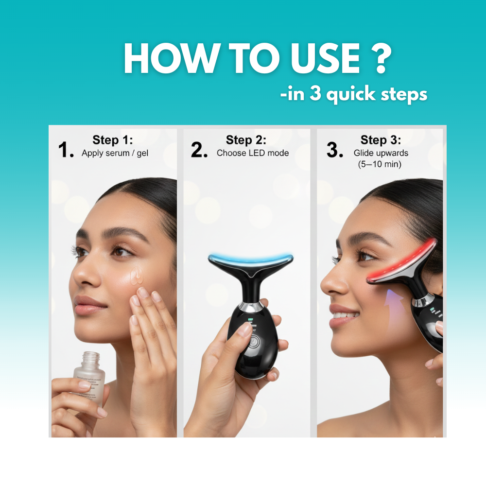 Pushya LED Face Sculptor | Face & Neck Massager for Lifting, Glow & Sculpting