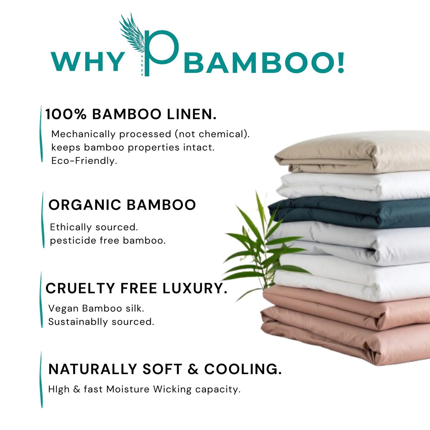 100% Bamboo Bedsheet with 2 Pillow Covers | Winter Sky (Dark Blue Color) | Flat Sheet (Queen / King) | 400 TC |