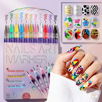 Nail Art Pens Set of 12 Colors