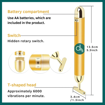 24K Gold Energy Beauty Bar Electric Facial Massage Roller