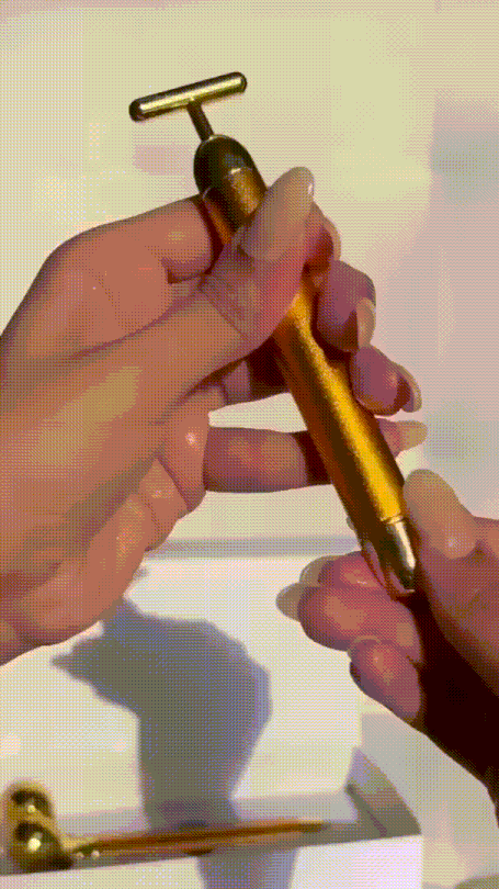 24K Gold Energy Beauty Bar Electric Facial Massage Roller
