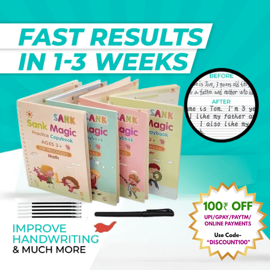 Bundle of 4 Magic Copybooks+1 MagicPen+10 Refills for your kids